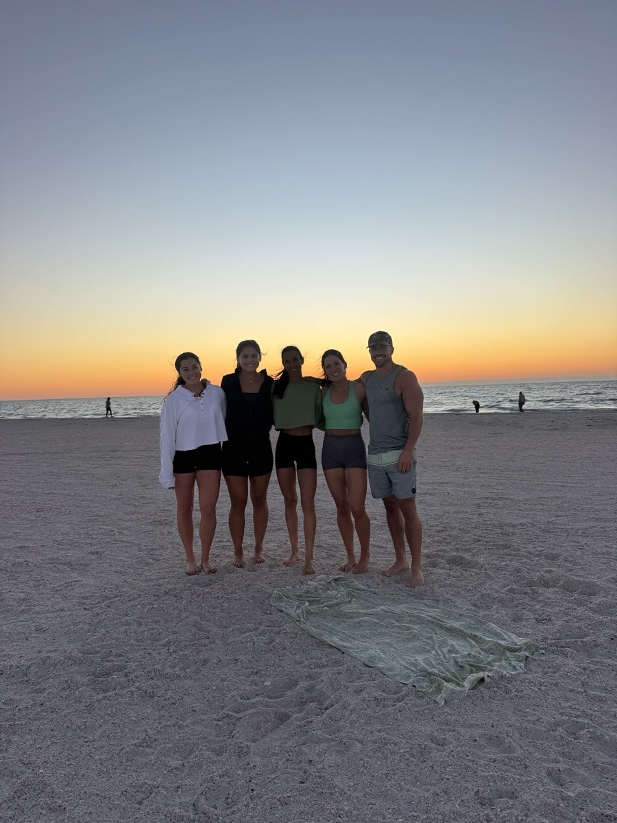 Beach workout at sunset